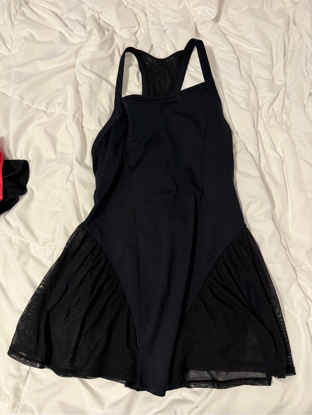 Free People Black Mesh Skirted Tennis Dress NWT